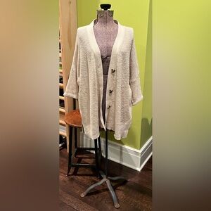 Madewell Cardigan Sweater 100% Cotton Cream Size XL